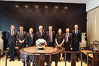 Professor Fok Tai-fai (fourth from left), Pro-Vice-Chancellor of CUHK, meets with delegates from Lanzhou University
